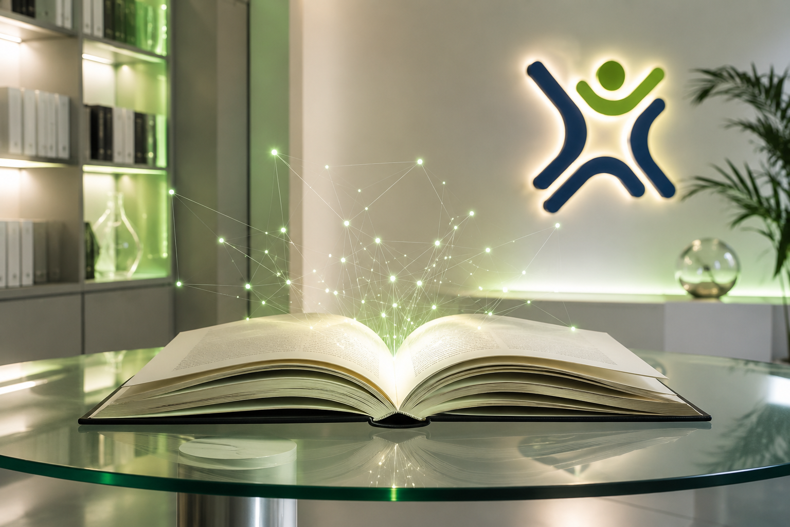 Moderne Büroatmosphäre mit digitaler Beleuchtung