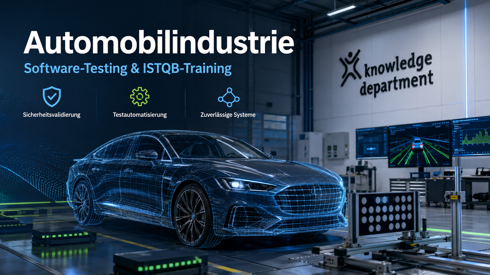 Automotive-Testumgebung mit Fahrzeug, Sensorik und Testsystemen